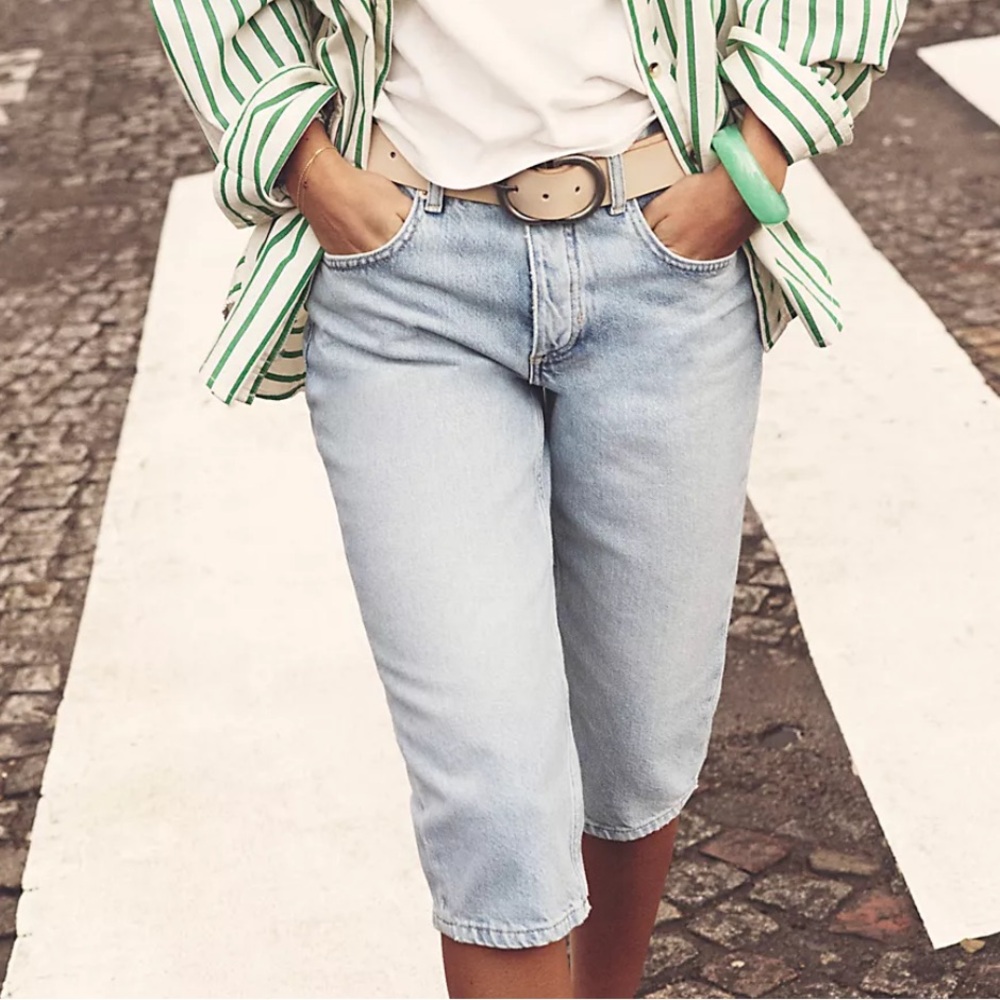 Free People We The Free Sun City Capris Jeans in Pale Indigo
